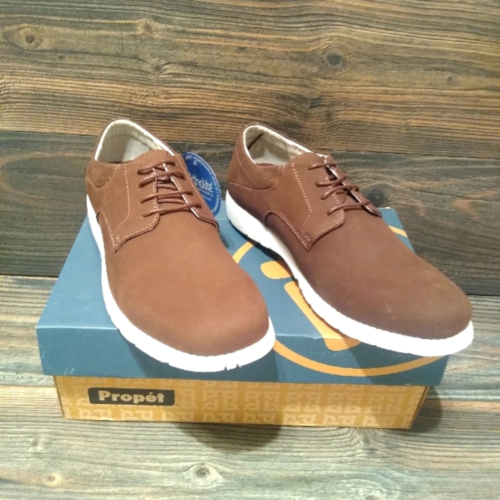 Propét Men's Grisham MDX002S-Brown Oxford Shoe Nubuck Leather SIZE 9 X  (3E)